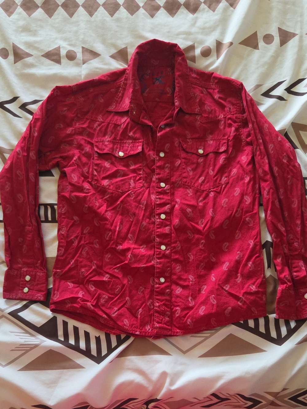 Twenty X Boy's Red Paisley Button-Down Shirt